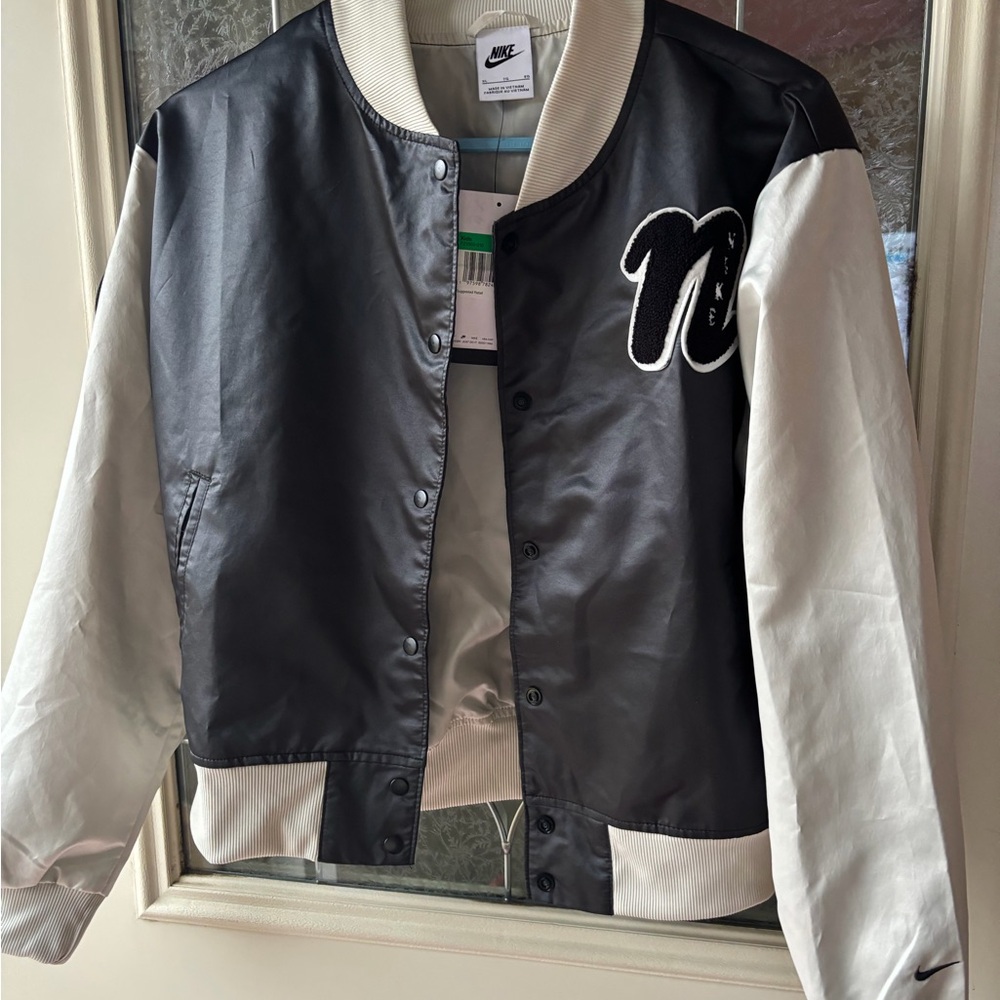 LAST CHANCE Nike Kids Varsity Jacket in Black and Cream